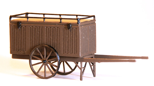 Ferro Train M-225-FM - Closed 2-wheel hand cart, brown, ready made model